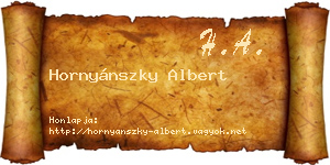 Hornyánszky Albert névjegykártya