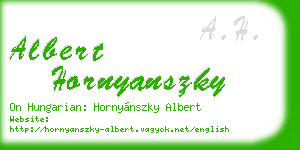 albert hornyanszky business card