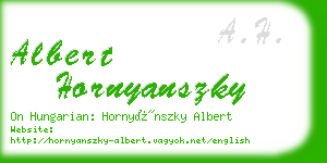 albert hornyanszky business card